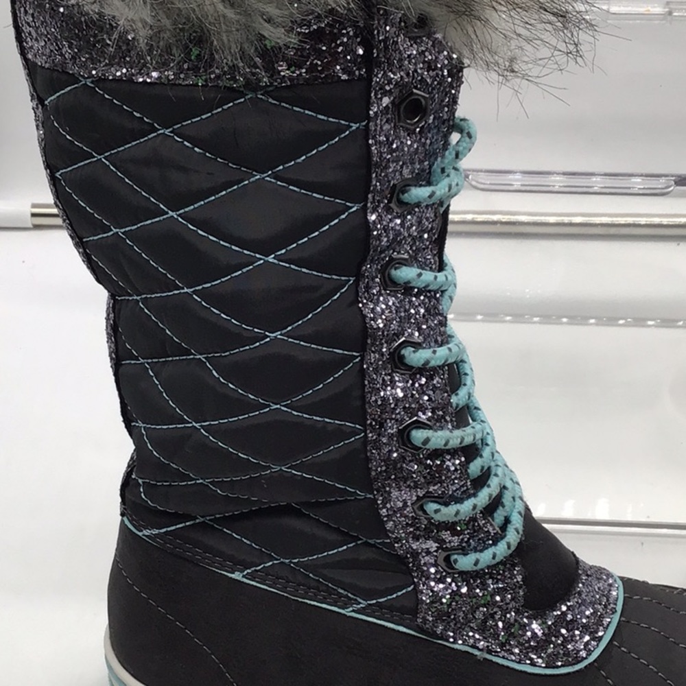 Justice Blue/Gray Faux Fur Snow Boot - Picture 7 of 10